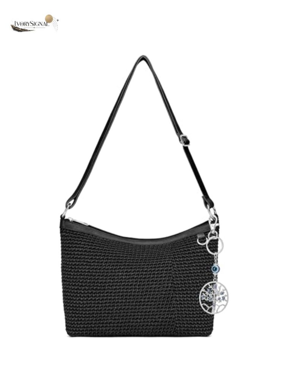 Hand Crochet Woven Crossbody Bag Women Bohemian Purse Vacation Adjustable Strap